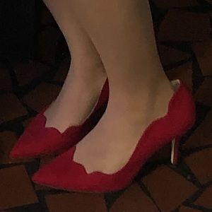 Jessica Simpson Microsuede Heels in Maraschino